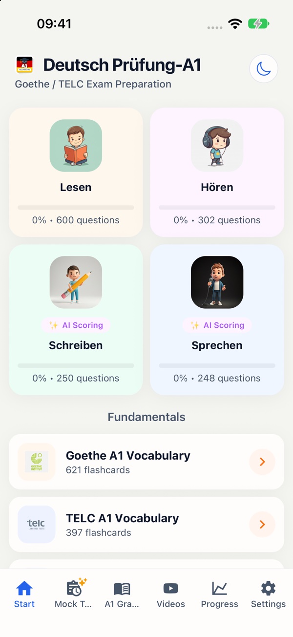 Originalansicht: Goethe & telc A1 Prüfung vorbereiten