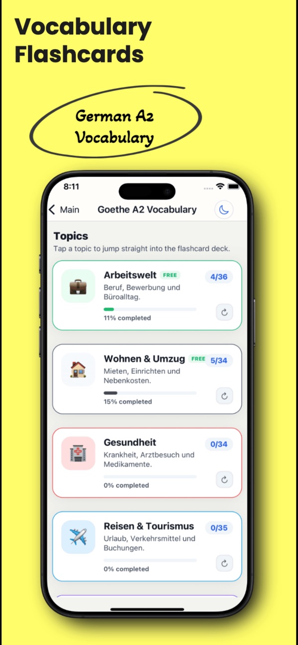 App-Store-Vorschau: Goethe A2 Prüfung vorbereiten
