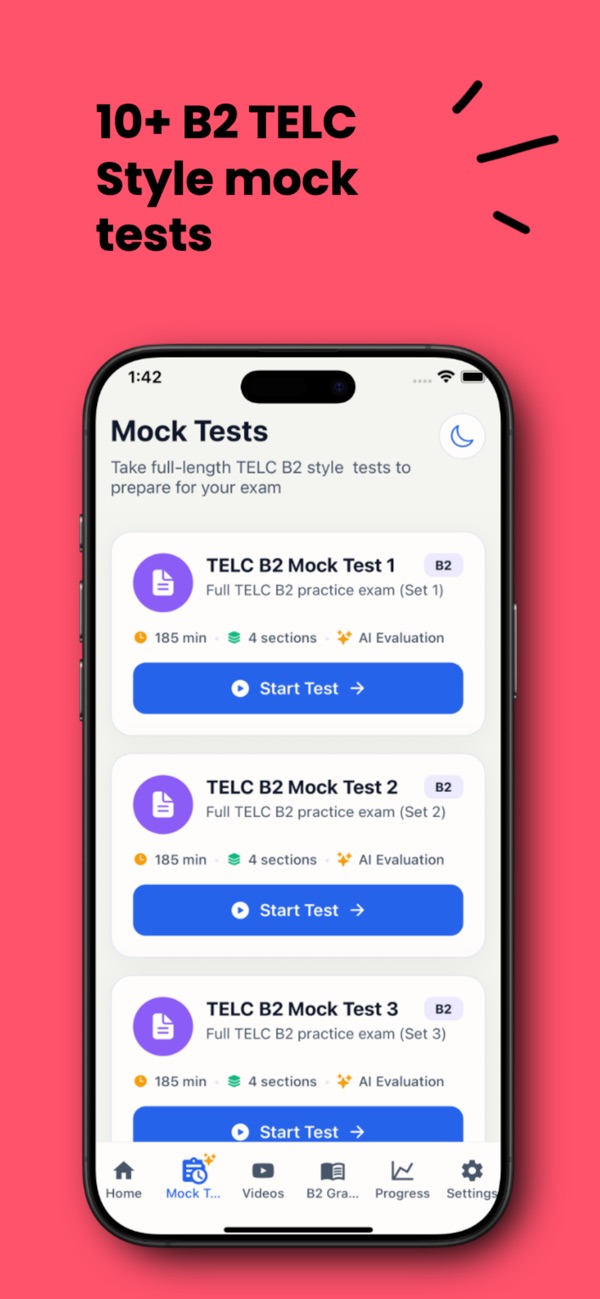 App-Store-Vorschau: telc B2 Deutschprüfung vorbereiten